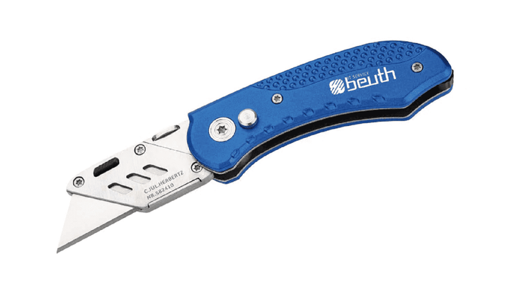 10 x Herbertz Cuttermesser blau laserstern-beschriftungen-lasergravuren.myshopify.com 