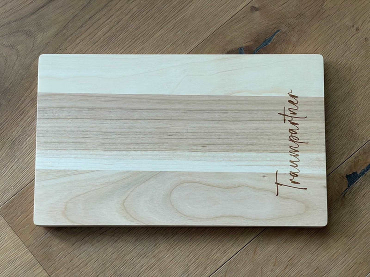 Brotzeitbrett Esche 30x18cm | Traumpartner - Laserstern Beschriftungen - Lasergravuren