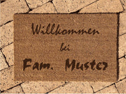 Personalisierte Kokos Fussmatte | MOTIVWAHL | Geschenk zum Einzug | Indoor Türmatte - Laserstern Beschriftungen - Lasergravuren