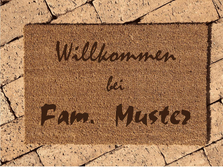Personalisierte Kokos Fussmatte | MOTIVWAHL | Geschenk zum Einzug | Indoor Türmatte - Laserstern Beschriftungen - Lasergravuren